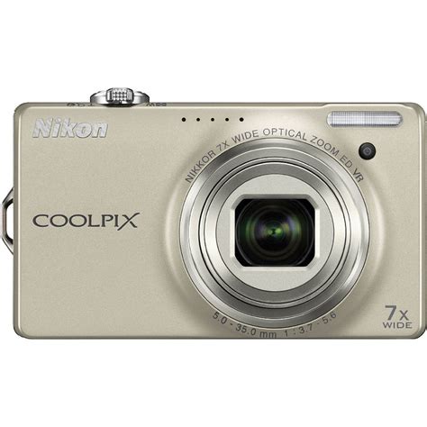 Nikon Coolpix S Digital Camera Silver B H Photo