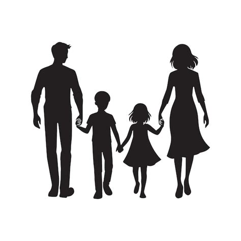 Familia Feliz Silueta Familia Clip Art Padres E Hijos Ilustraci N