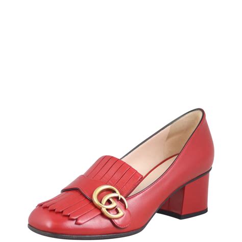 Gucci Gg Marmont Fringed Mid Heel Pumps