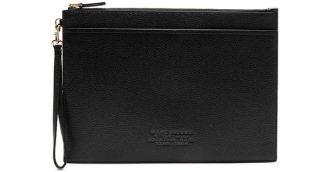 Marc Jacobs The Large Wristlet Leather Pouch In Black Lyst