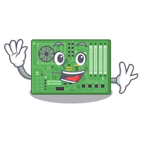 Waving Motherboard in the a Cartoon Shape Stock Vector - Illustration ...