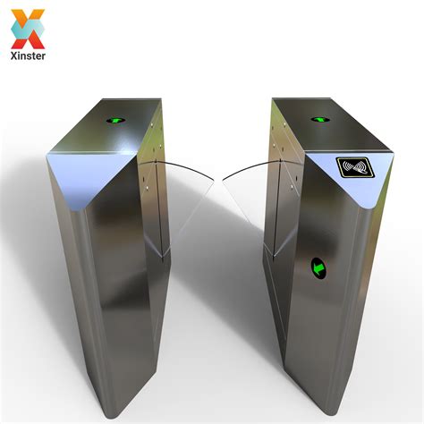 304 Stainless Steel Flap Barrier Turnstile Gate RFID Reader China