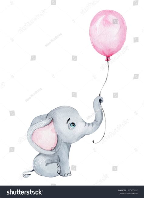 Elephant Holding Balloons