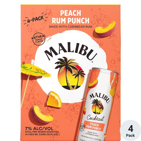 Malibu Cocktail Peach Rum Punch Total Wine More