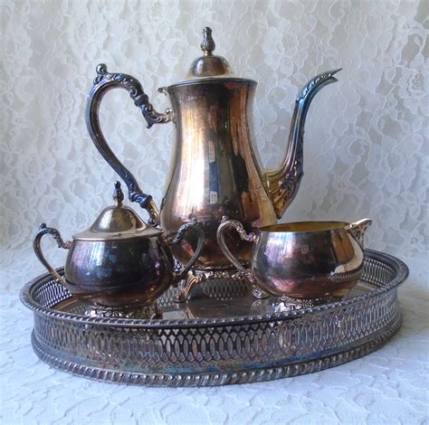 Vintage Oneida Baronet Silverplate Coffee Or Teapot Sugar Creamer Set