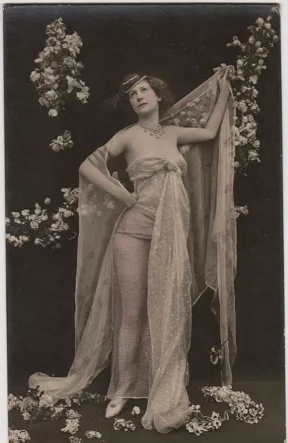 ORIGINAL VINTAGE 1920S Busty Risk Dancer Showgirl Semi Nude Marked