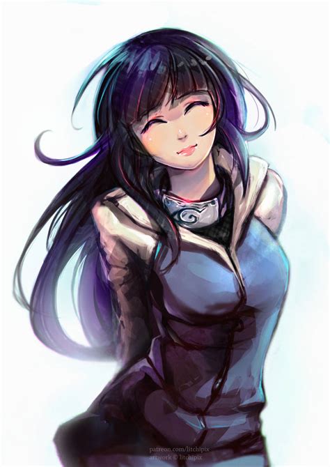 Hinata smiling by Litchipix on DeviantArt