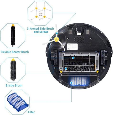 Kit de remplacement d accessoires pour iRobot Roomba série 600 brosses