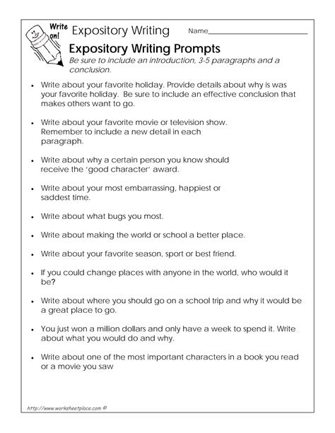 Expository Writing Prompts PDF