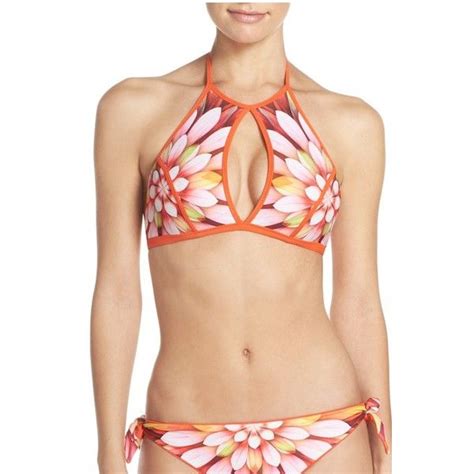 Robin Piccone Arianna Reversible High Neck Bikini Top Liked On