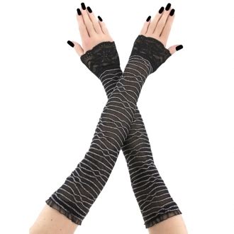 Burlesque Fingerless Gloves Extra Long Fingerless Gloves