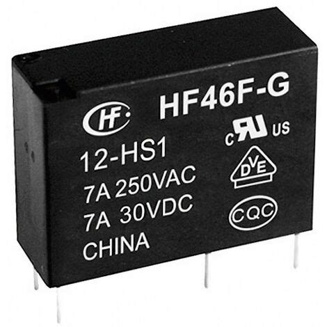 Hongfa HF46F G 024 HS1 Relais pour circuits imprimés 24 V DC 10 A 1 NO