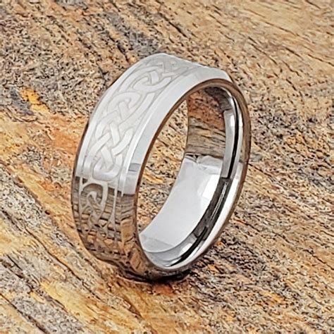 Celtic Knot Ring Mens Tungsten Ring Celtic Ring Celtic Etsy Celtic Knot Ring Mens Tungsten