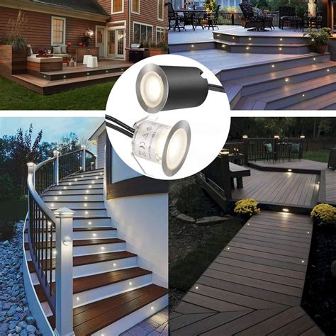 10 Pack Outdoor Recessed LED Deck Lights Kits IP67 Waterproof with ...