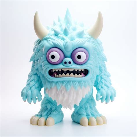 Blue And White Monster Vinyl Toy With Iconic Pop Culture Caricature