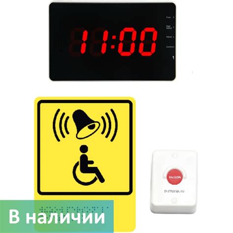 Беспроводная антивандальная кнопка вызова персонала для инвалидов (с ...