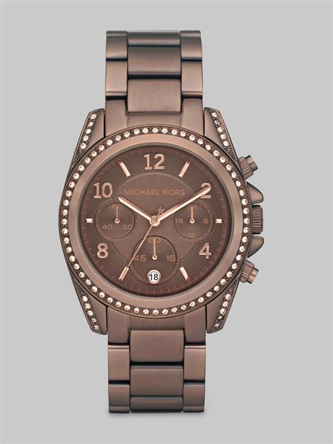 Michael Kors Chocolate Ionplated Stainless Steel Crystal Chronograph