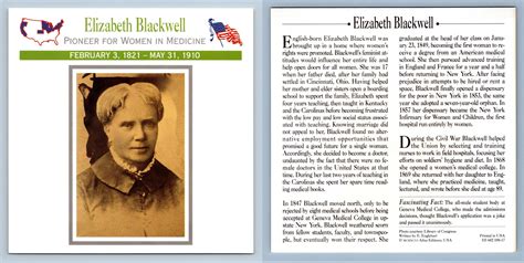 Pioneer For Women In Medicine Elizabeth Blackwell Medical Atlas Ed Civil War Card