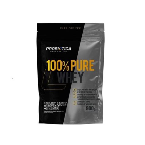 100 Pure Whey Refil 900g Sabor Iogurte C Coco Probiótica