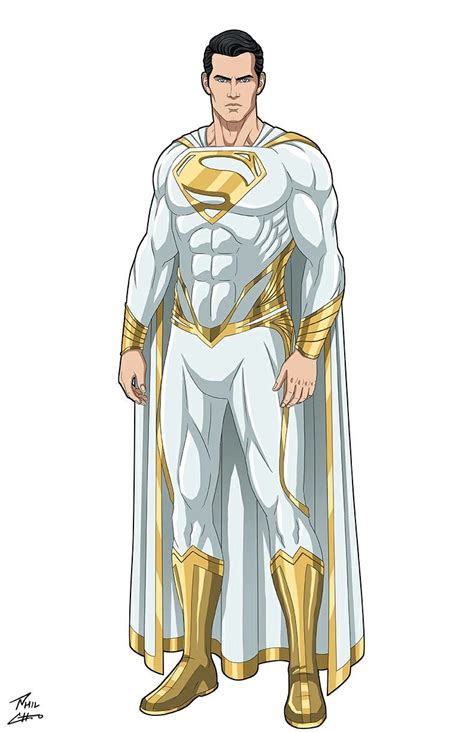 Superman Whiteandgold Superman Suit Superman Characters Superman