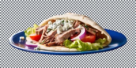 Premium Psd Tasty Gyro Greek Sandwich Isolated On Transparent Background