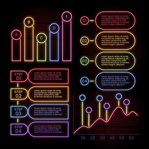 Infographic Collectie In Neon Stijl Gratis Vector