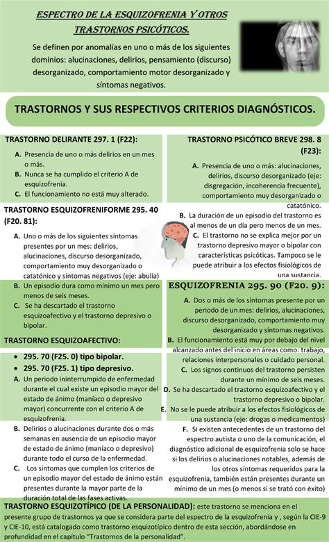 Infograf A Esquizofrenia Trastornos Y Sus Respectivos Criterios Diagn