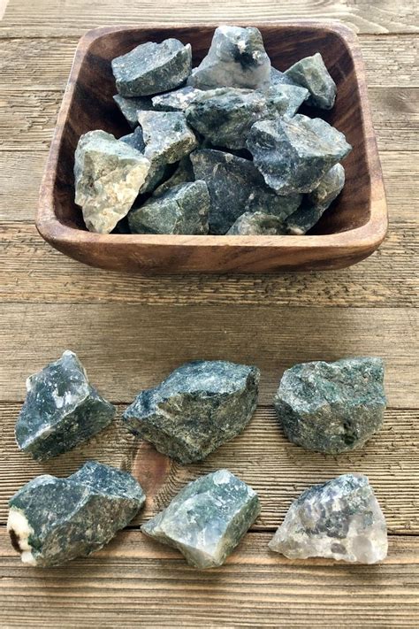 Raw Moss Agate Crystal Moss Agate Stone Raw Stoneshealing Etsy