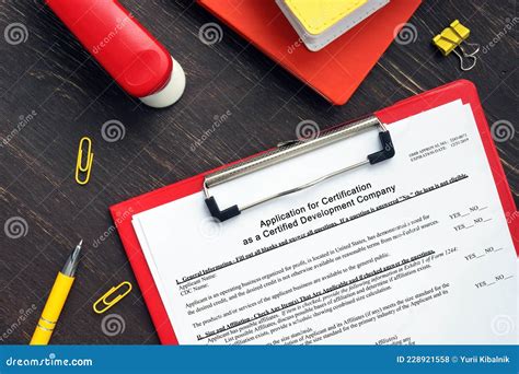 SBA Form 1246 Application for Certification As a Certified Development ...