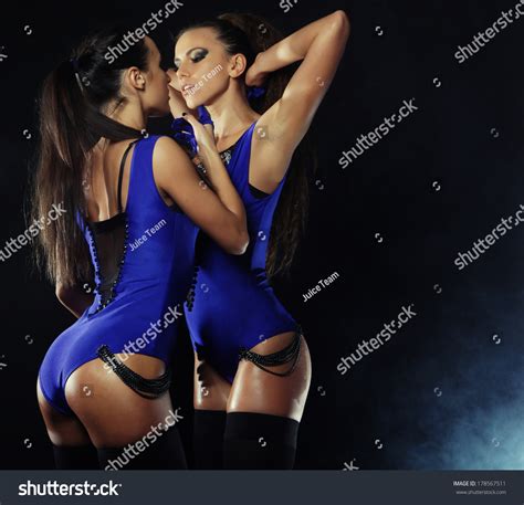 Two Sexy Woman Posing Lingerie Stock Photo Shutterstock