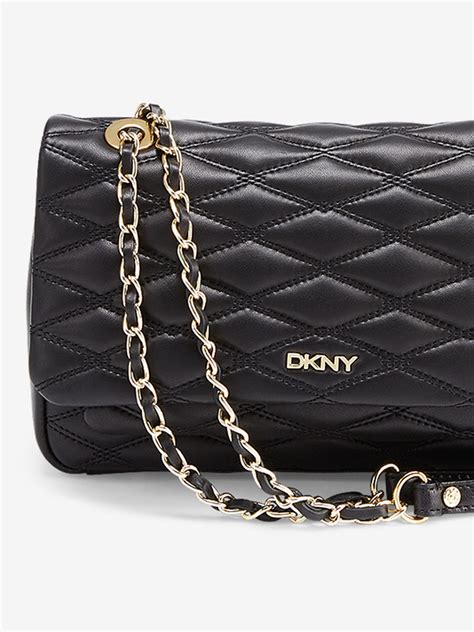 Dkny Quilted Flap Shoulder Bag With Chain Handle In Black Lyst