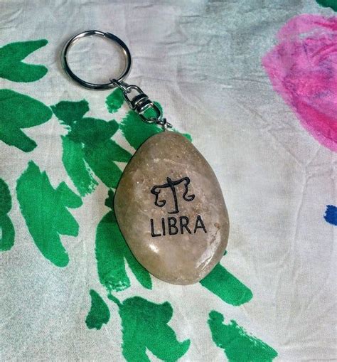 ZODIAC Horoscope Charms Key Chain LIBRA Zodiac River Stone Etsy