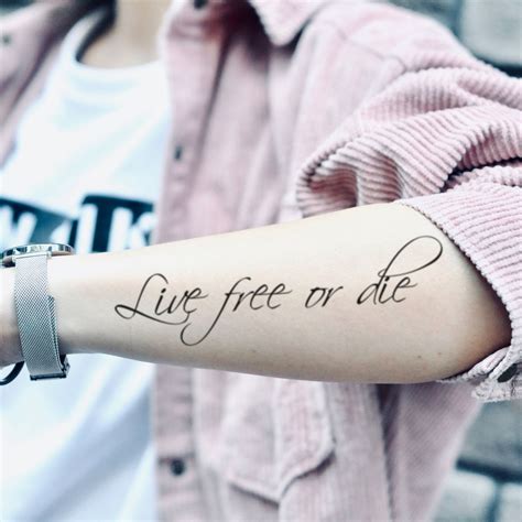 Live Free Or Die Temporary Tattoo Sticker - OhMyTat