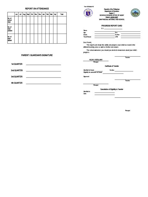 Deped Form 138 Shs Pdf Value Ethics Learning