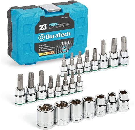 Duratech Piece Torx Bit Socket Set Star Female E Torx Tamper