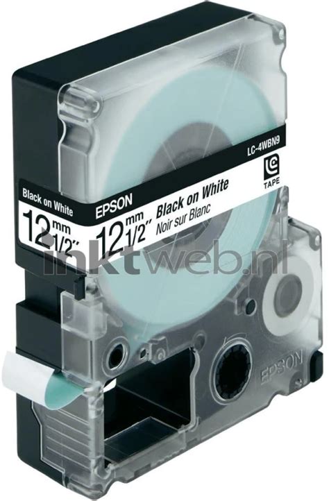 Epson LC-4WBN9 zwart op wit breedte 12 mm (Origineel)