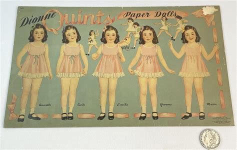 Lot Vintage 1940 Dionne Quints Paper Dolls Uncut