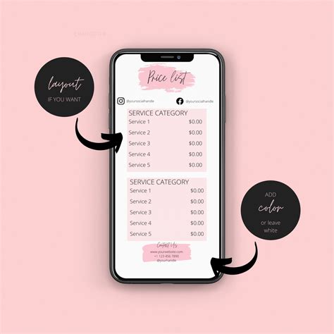 Editable Esthetician Price List Menu Template I Day Spa Price Etsy