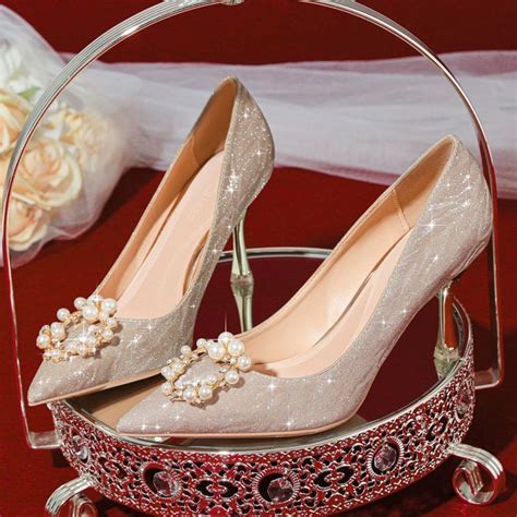 Champagne Main Wedding Dress Wedding Shoes Women S High Heel Not Tired