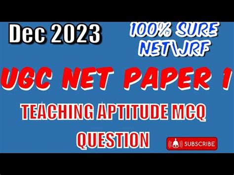 Teaching Aptitude Mcq Ugc Net Paper Teaching Aptitude Pyq Youtube