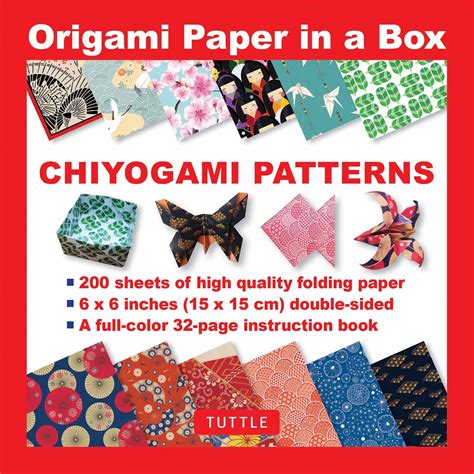 Origami Paper In A Box Chiyogami Patterns Sheets X Cm By