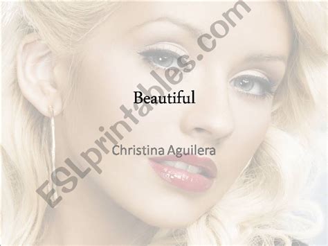 Esl English Powerpoints Beautiful Lyrics Christina Aguilera