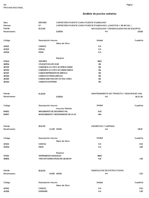 PDF Analisis De Precios Unitarios 2 DOKUMEN TIPS