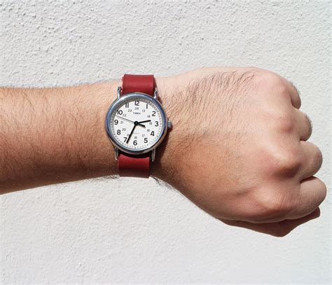 Red Leather Timex Weekender Watch Strap Etsy