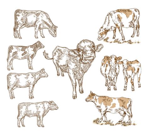 Cow And Calf Free Stock Vectors