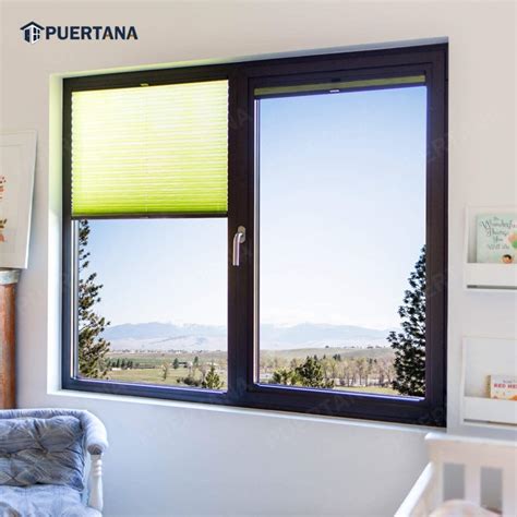 Casement Window With Double Glazing Casement Window With Blinds Between Glass Aluminum Alloy