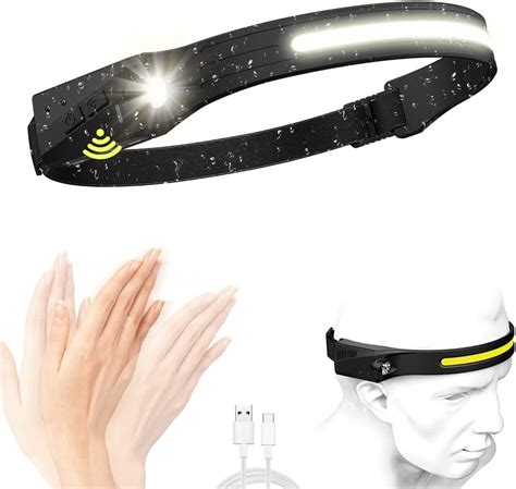 SHUWND LED Headlamp USB Rechargeable Headlamp With All Perspectives