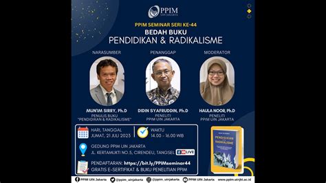 Ppim Seminar Seri Ke Dengan Tema Bedah Buku Pendidikan Dan