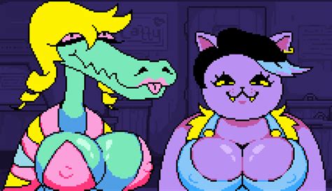 Rule 34 2girls Big Breasts Black Hair Blonde Hair Bratty Undertale Catty Undertale Clothed