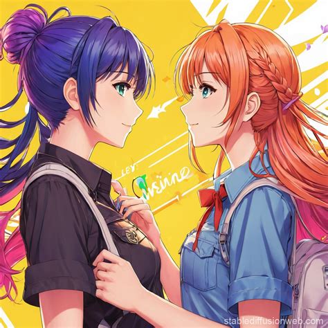 Lesbian Couple Portrait Stable Diffusion Online